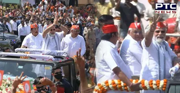 PM Narendra Modi holds roadshow in Gujarat ahead of Assembly elections 2022