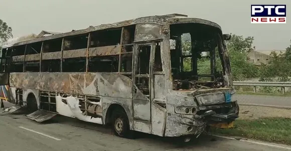 Two People Died, 19 injured after bus caught fire in Pipli area of Kurukshetra