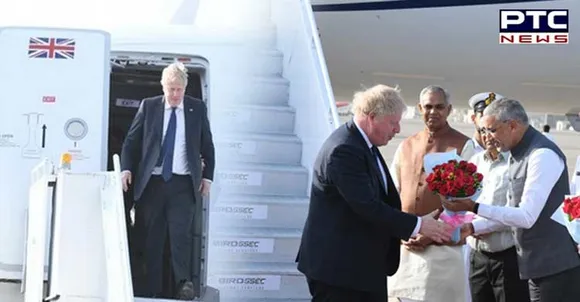 UK PM Boris Johnson arrives in Gujarat's Ahmedabad; on two-day visit to India