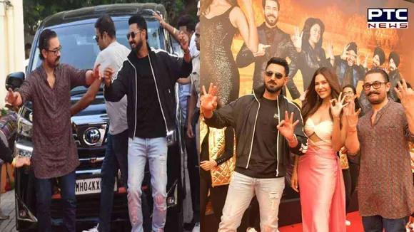 Watch video: Aamir Khan does bhangra with Gippy Grewal at 'Carry On Jatta 3' trailer launch