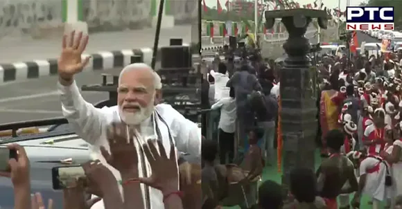 PM Modi holds roadshow in Chennai; to dedicate 1,152 houses under Awas Yojana