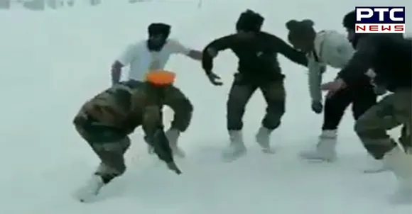 Sikh Regiment of Indian Army playing Kabaddi in minus temperature, video goes viral