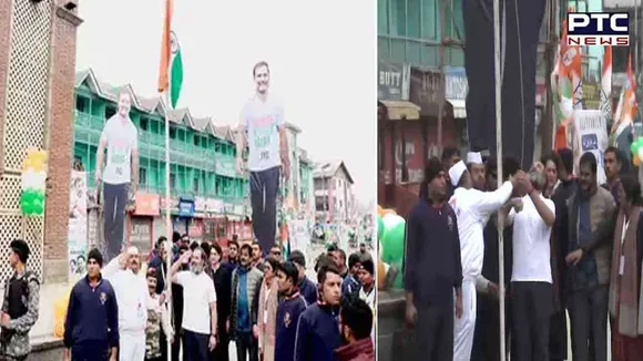 Bharat Jodo Yatra resumes, Rahul Gandhi unfurls Tricolour at Lal Chowk in Kashmir