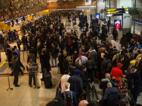 Chaos at Delhi Airport due to delays during baggage check-in