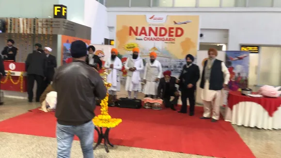 Watch: SGPC members flag off Air India's inaugural Chandigarh- Nanded flight