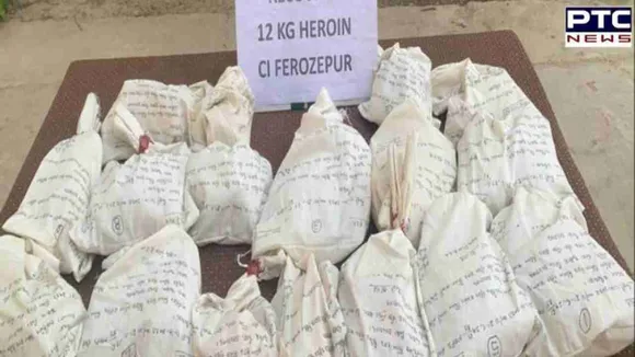 Punjab: 12 kg of heroin seized, 2 arrested in anti-drug operation in Ferozepur