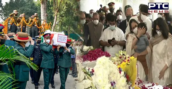 CDS General Bipin Rawat laid to rest with full military honours, 17-gun salute