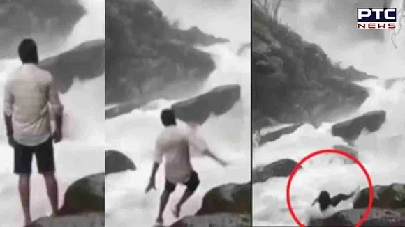 Viral video:  Instagram पर रील बनाते समय युवक का फिसला पैर, और हो गया कुछ ऐसा.....