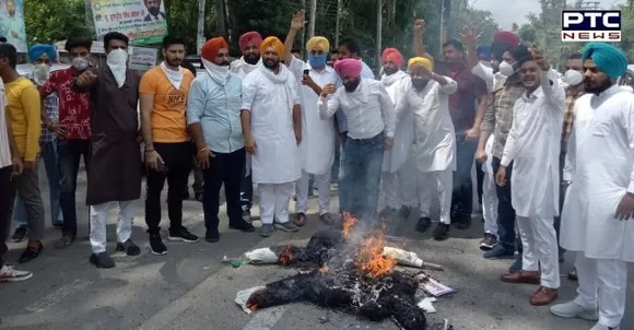 YAD burns effigies of Dharamsot in all districts, demands CBI inquiry into SC scholarship scam