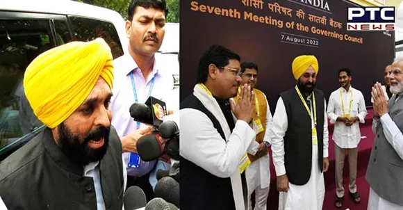 CM Bhagwant Mann raises Punjab-related issues at NITI Aayog meeting