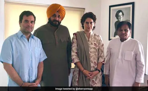 Navjot Singh Sidhu Meets Rahul, Priyanka Gandhi