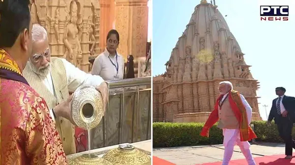 PM Modi visits Somnath Temple in poll-bound Gujarat