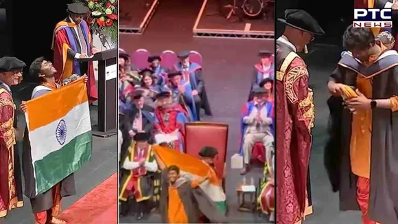 Touching Moment: Indian student raises national flag at graduation abroad, internet response