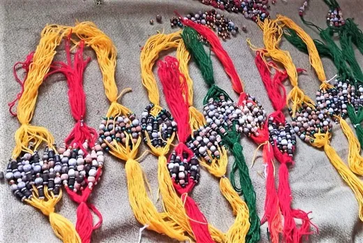 SHG WOMEN MAKING RAKHI