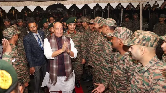 Rajnath Singh celebrates Diwali eve with Army