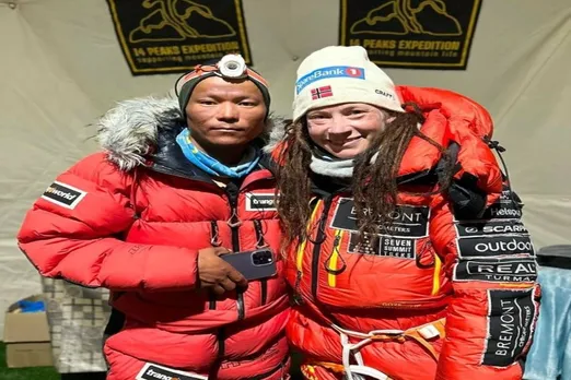 Norwegian Woman, Sherpa Guide Set Record Time Scaling 8000m Peaks