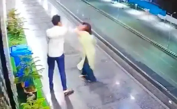 Ahmedabad: Man Caught Brutally Beating Woman Business Partner On Road