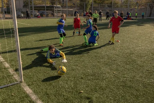 Ukrainian Girls Play Football Near Frontline Under Russian Threat