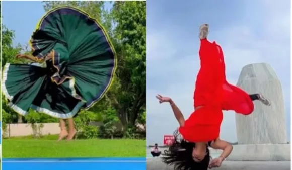 Videos Of Women Performing Somersault In Indian Wear Go Viral