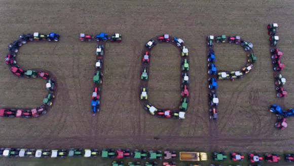 Watch: Kids On Toy Tractors Join Farmers' Protest In France