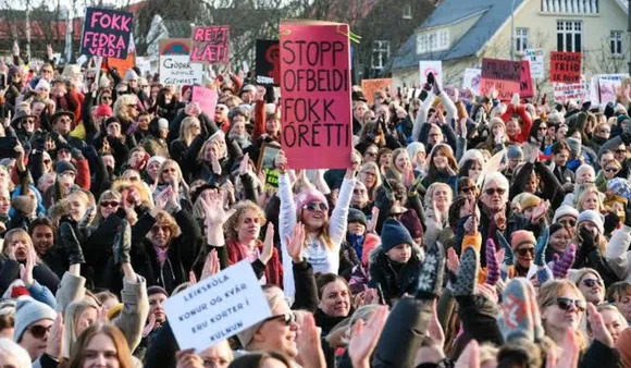 Iceland’s Lights Are Lit By A Baton Held By Women Demanding Equality