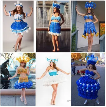 Molly Balloons Makes Christmas Tree Dress Out of 590 Balloons  (Pic by Instagram)