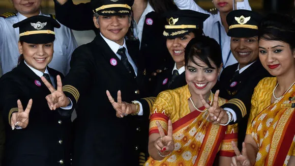 all-woman crew of Air India flight from New Delhi