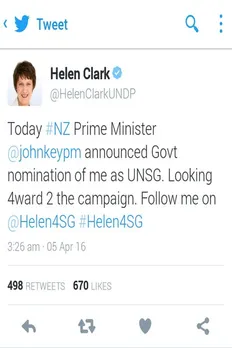 Helen Clarks, head of UNDP