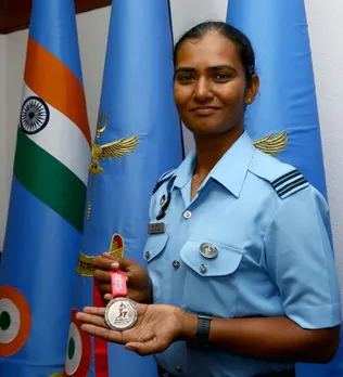 Indian Air Force felicitates India women’s cricketer Shikha Pandey