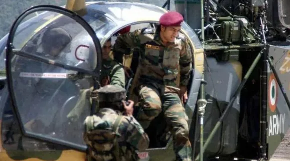 Mahendra Singh Dhoni in the Army base Bangalore