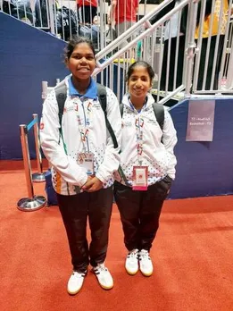 Rincy Biju and Jyothi A., hearing impaired basketball players