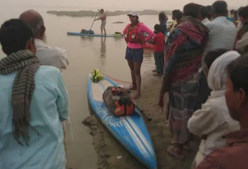 Shilpika Gautam Paddle-boards Across The Ganges To Spread The Swachh Message