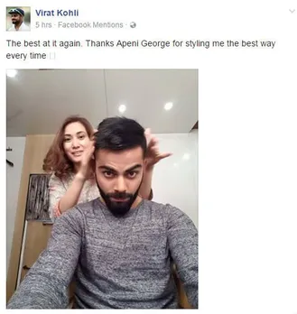 celebrity hair stylist Apeni George styles Virat Kohli