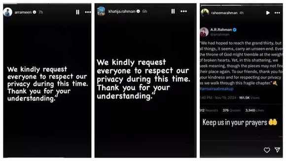 ar rahman's children statement divorce