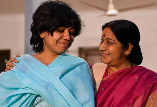Sushma Swaraj with Judith D’Souza