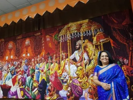 Shruti Dandekar Makes A 20 Feet Portrait Quilt On Shivaji Maharaj