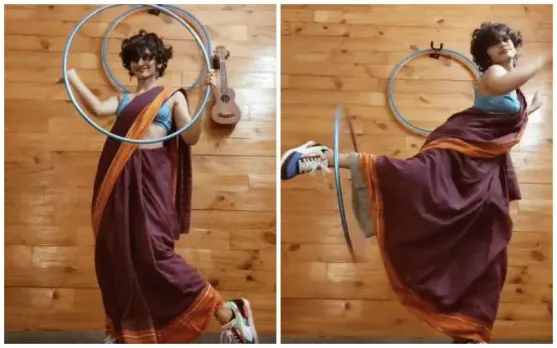 Viral Video: Woman Hula Hooping In A Saree And Sneakers To 'Genda Phool' Leaves Internet Floored