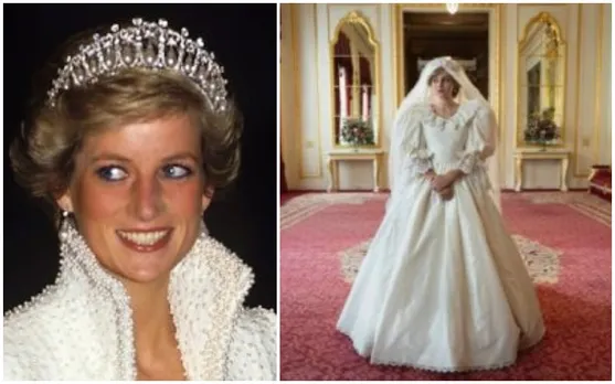 First Look Of Princess Diana's Wedding Gown Replica From The Crown Season 4 Is Out