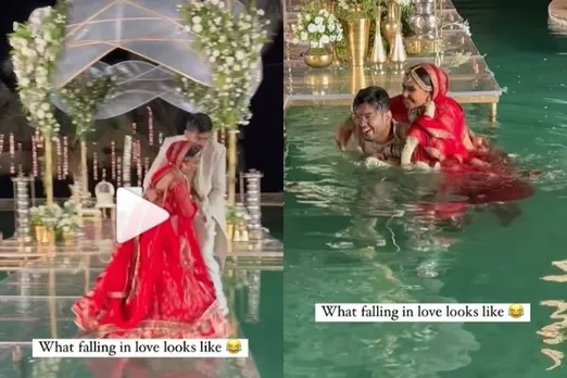 Viral Video: Bride Pushes Groom Into The Pool And Then..
