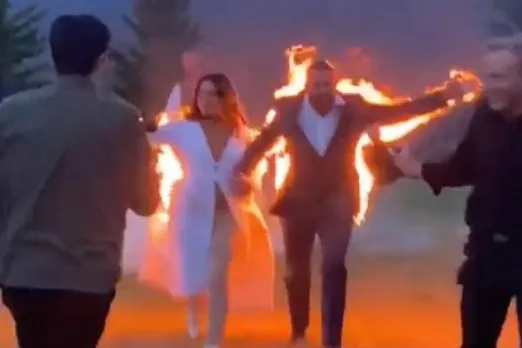 Bride And Groom Literally On Fire At Wedding, Video Goes Viral