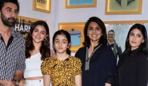 Alia Bhatt Joins Ranbir Kapoor's Family At The Screening Of Sharmaji Namkeen