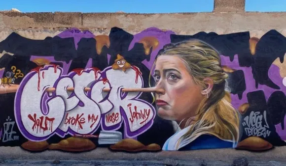 'Weird, Disgusting,' Internet On Graffiti Of Amber Heard As Pinnochio Amid Legal Battle
