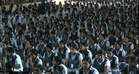 800 Coimbatore school girls aim to set a new Hymn Chanting Record