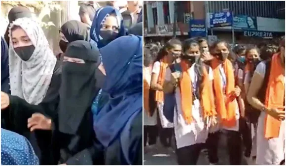 Karnataka: Saffron Shawl-Clad Girls Join Chorus Against Hijab In Classrooms