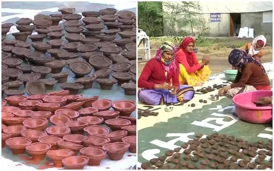 Rajasthan Women Make Eco-Friendly Cow Dung Diyas For Diwali