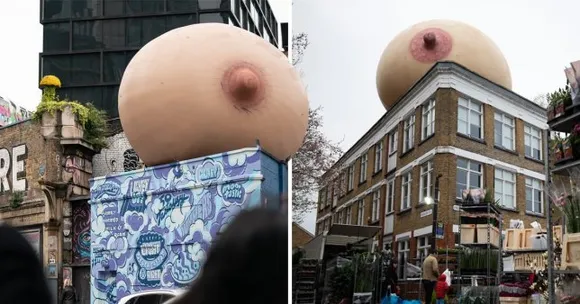 London's Giant Breasts & Campaigns Supporting Breastfeeding In Public