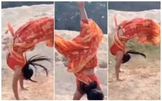 Viral Video: Woman Performs Backflip In Saree, Leaves People Amazed