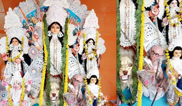 Mahisasura Idol Resembling Mahatma Gandhi At Durga Puja Pandal Sparks Controversy