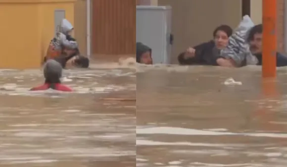 Viral Video: Neighbours Rescue Mother-Daughter From Flood In Italy