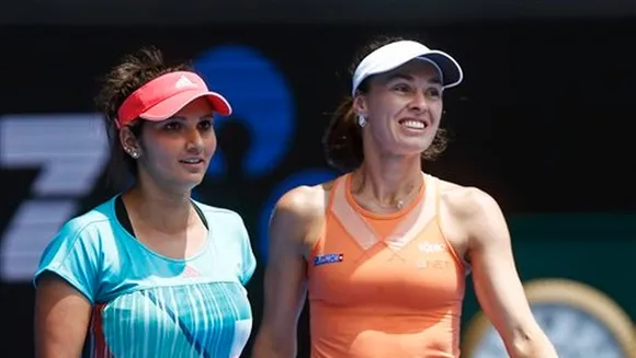 Through to quarter-finals: Sania Mirza and Martina Hingis at Rogers Cup